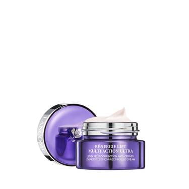 “NEW Lancome Renergie Lift Multi-Action Ultra Eye Cream, a hydrating anti-aging eye cream with hyaluronic acid and caffeine, to reduce dark circles, puffiness and eye bags”