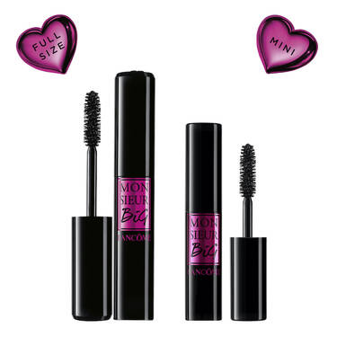 Image of Lancome Monsieur Big Volumizing Mascara full size mascara tube and travel size mascara tube